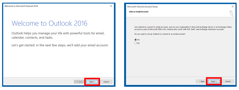 office 2016 outlook will not connect to server