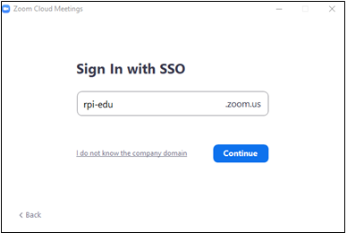 Sign In with SSO pop-up