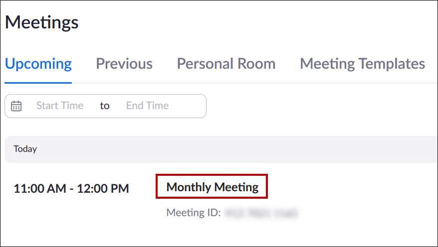 Monthly meeting link