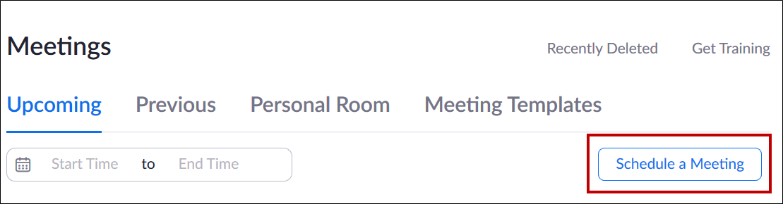 schedule a meeting button