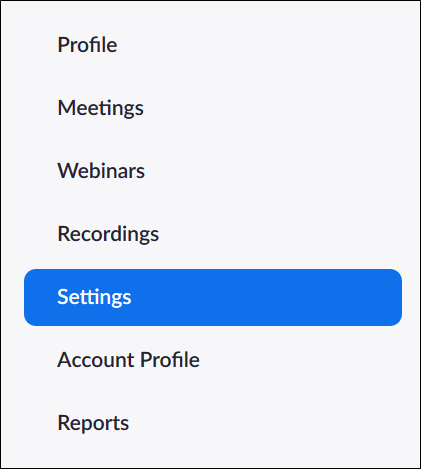 Settings link