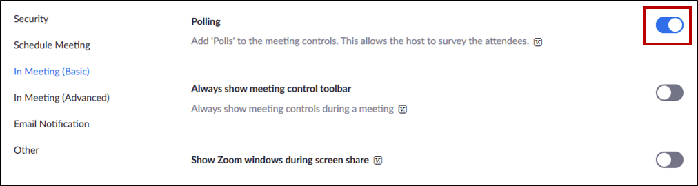 polling toggle button
