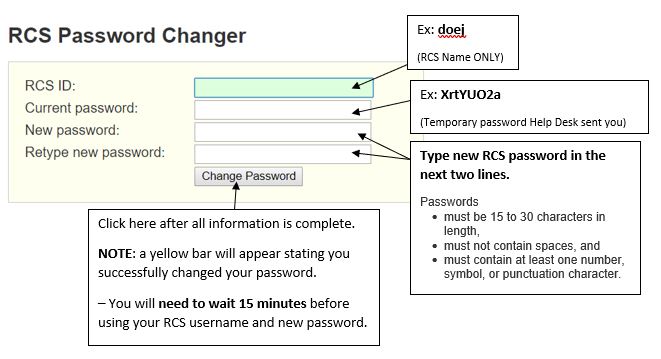 Changing Your Rcs Account Password Or Obtaining A New Password Dotcio It Services And Support Center