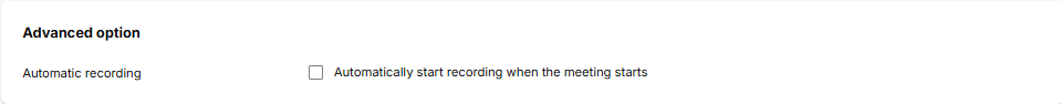 Image shows the advanced option for setting up a Webex meeting in LMS.